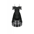 Dark in Love Romantic Gothic Lace Layered High-Low Dress