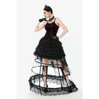Dark in Love Serilda Velvet Lace Corset Top in Wine Red
