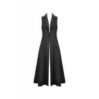 Dark in Love Collete Punk Sleeveless Long Fitted Coat