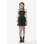 Dark in Love Harness Chain Faux Leather Mini Dress