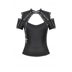 Dark in Love Seraphine Lace Off-Shoulder Goth Top in Black