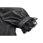 Dark in Love Viktoria Lace Ruffle Gothic Blouse in Black