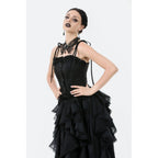Dark in Love Selene Ruffled Floral Jacquard Corset Top