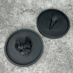 Black Vampire Cat Skull Gothic Round Trinket Tray