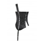 Dark in Love Vespera One-Shoulder Spiked Faux Leather Corset Top