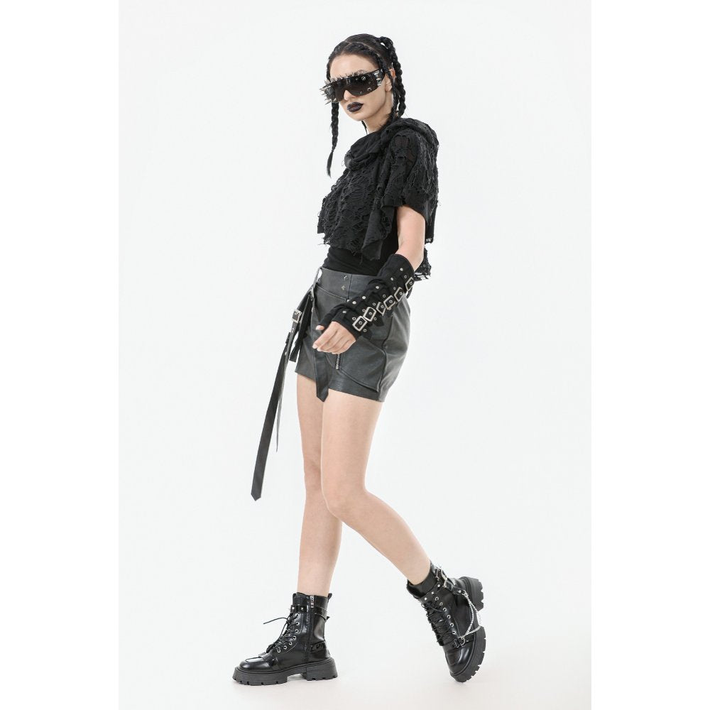 Dark in Love Nyx Distressed Shredded Hooded Poncho