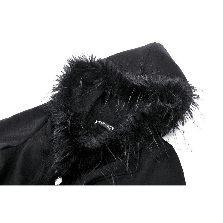 Dark in Love Eira Lace and Faux Fur Trimmed Hooded Coat - Size UK 10 Left Only!