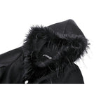 Dark in Love Eira Lace and Faux Fur Trimmed Hooded Coat - Size UK 10 Left Only!