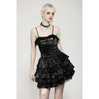 Dark in Love Harriet Punk Shiny PU Leather Layered Dress