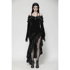 Dark in Love Kaia Midnight Mystique Velvet Ruffle Off-Shoulder Mermaid Dress