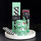 Gothic Gifts Set of 3 Black Candy Cane Taper Candles
