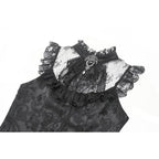 Dark in Love Seraphina Ruched Lace Goth Blouse in Black