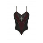 Dark in Love Morrigan Velvet & Lace Chain-Detail Top