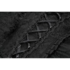 Dark in Love Black Lace Court Lace-Up Camisole