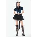Dark In Love Beatrix Goth Satin Ruffled Overskirt