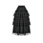 Dark in Love Morticia Gothic Velvet & Lace Skirt in Black