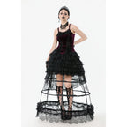 Dark in Love Serilda Velvet Lace Corset Top in Wine Red