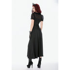 Dark In Love Dalaria High Waist Gothic Long Skirt - Lace Inset Panel