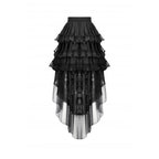 Dark in Love Belladonna Tiered Lace High-Low Goth Skirt in Black
