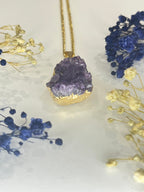 Gold-Plated Amethyst Cluster Necklace