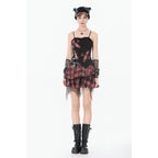 Dark in Love Punk Plaid Cross Strap Top