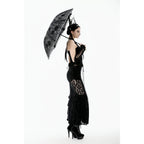 Dark in Love Belladonna Embroidered Folding Parasol