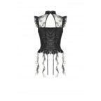 Dark in Love Seraphina Ruched Lace Goth Blouse in Black