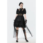 Dark in Love Ebon Rose High-Low Mesh & Lace Goth Dress