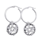 Green Witch Pentacle Hoops
