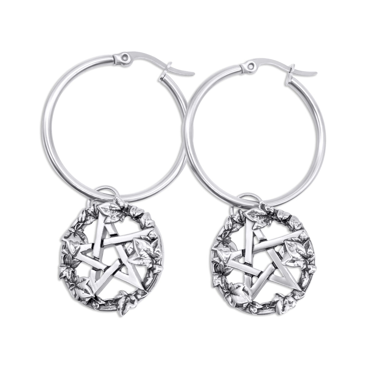 Green Witch Pentacle Hoops