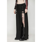 Dark in Love Phoenix Black Slit Metal Long Skirt