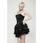 Dark in Love Harriet Punk Shiny PU Leather Layered Dress