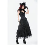 Dark in Love Vintage Gothic Lace Layered Maxi Skirt