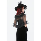 Dark in Love Morwenna Gothic Lace Ruffle Capelet