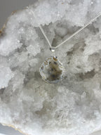Natural Open Agate Geode Necklace - Silver Plated