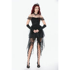 Dark in Love Morgana Gothic Off-Shoulder Lace Hem Dress