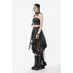 Dark in Love Ravena Buckled Faux Leather Corset Top