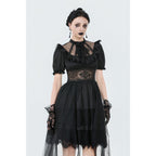 Dark in Love Ebon Rose High-Low Mesh & Lace Goth Dress