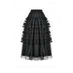 Dark in Love Morticia Gothic Velvet & Lace Skirt in Black