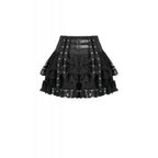 Dark in Love Punk Eyelet Lace Layered Mini Skirt