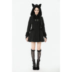 Dark in Love Cat-Ear Faux Fur Trim Gothic Coat
