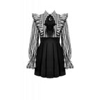 Dark in Love Striped Ruffle Gothic Lolita Dress