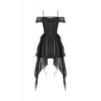 Dark in Love Morgana Gothic Off-Shoulder Lace Hem Dress