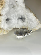 Natural Open Agate Geode Necklace - Silver Plated