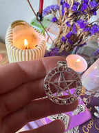 Pentagram moon phase pendant