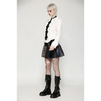 Dark in Love Sage Tartan Patchwork Leather-Waist Pleated Mini Skirt - Size UK 16 Left Only!