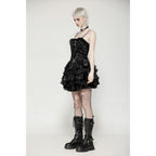 Dark in Love Harriet Punk Shiny PU Leather Layered Dress
