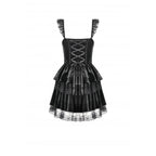 Dark in Love Nocturne Ruffled Velvet Lace Goth Dress in Black