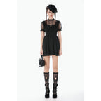 Dark in Love Dark Lace-Framed Silhouette Dress