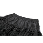 Dark in Love Morticia Gothic Velvet & Lace Skirt in Black